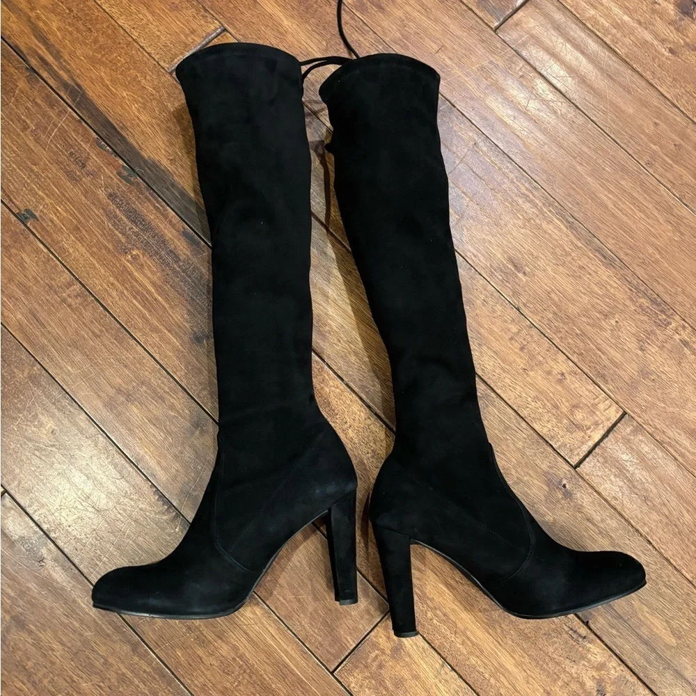Stuart Weitzman Black Highland Over-the-Knee Boots 9